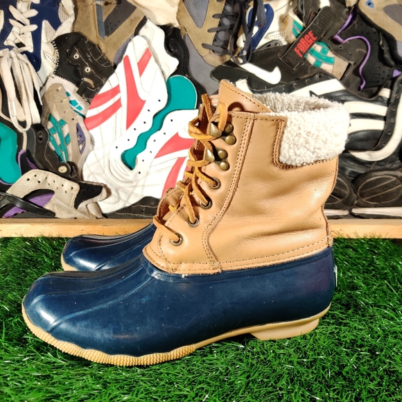 Sperry Navy Shearwater Lined Winter Boots Booties - Picture 4 of 9